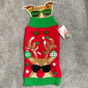 Small Dog Ugly Christmas Sweater Novelty